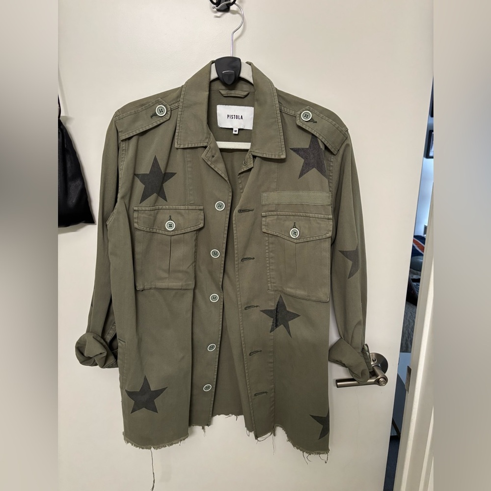 Pistola Khaki Jacket with Black Stars